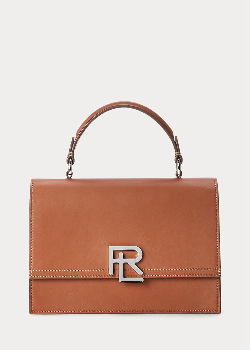 Bolso Ralph Lauren Mujer The Calfskin Rl Top Handle Chile Marrones LRPDN-8293